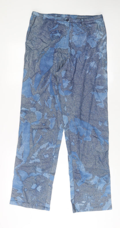Wichele Womens Blue Cotton Straight Jeans Size 14 L32 in Regular Zip