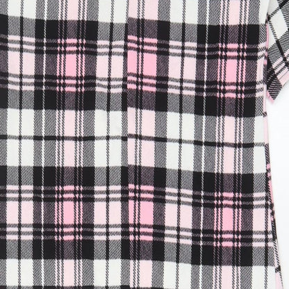 KAAYA Womens Pink Plaid Polyester Bodycon Size 16 Crew Neck Pullover