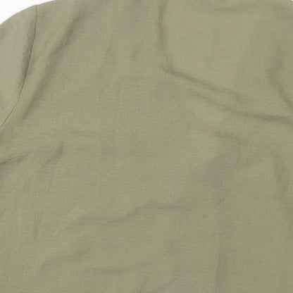Womens UK Size 10 Topshop Green Basic Button-Up