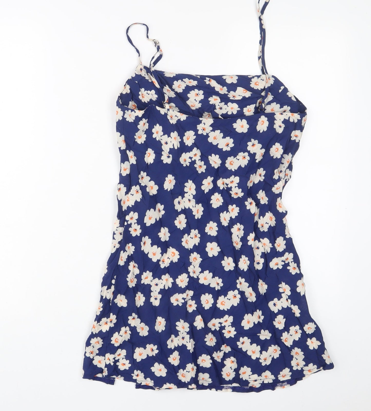 Verge Girl Womens Blue Floral Polyester A-Line Size 12 V-Neck Pullover