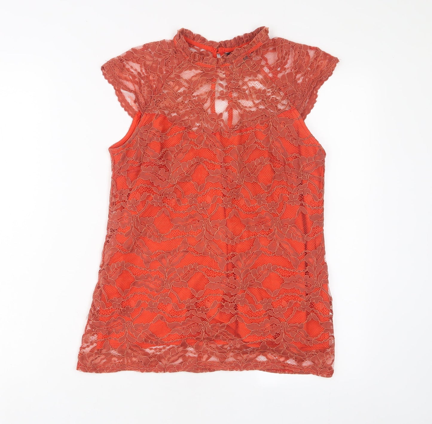 Womens UK Size 10 Dorothy Perkins Orange Basic T-Shirt