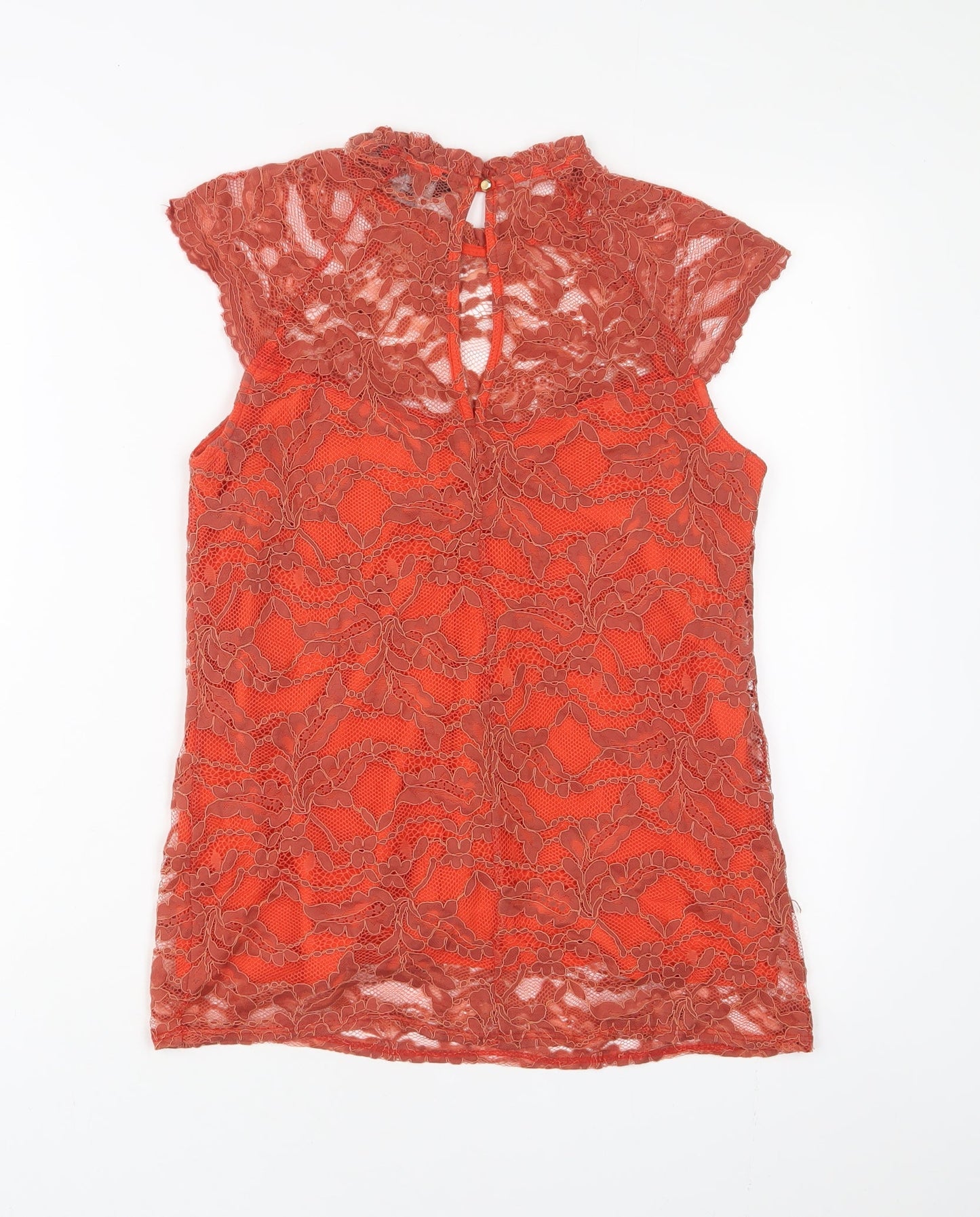Womens UK Size 10 Dorothy Perkins Orange Basic T-Shirt