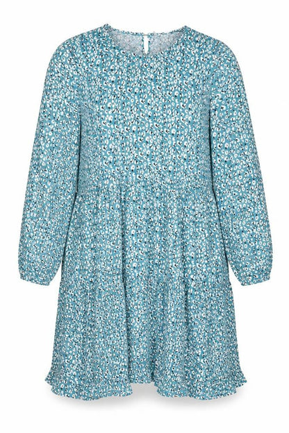 Pebble Bay Womens Blue Geometric Polyester A-Line Size 18 Crew Neck Button