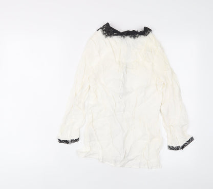 Womens UK Size 8 Phase Eight Ivory Basic Button-Up