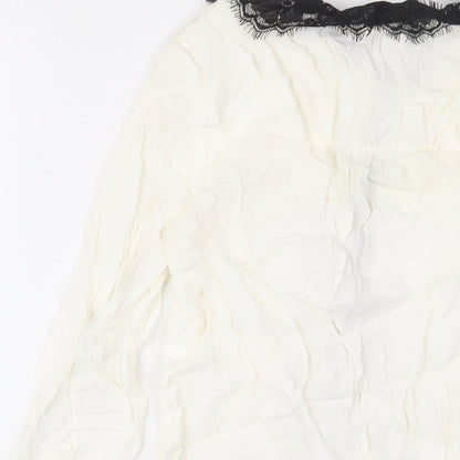 Womens UK Size 8 Phase Eight Ivory Basic Button-Up