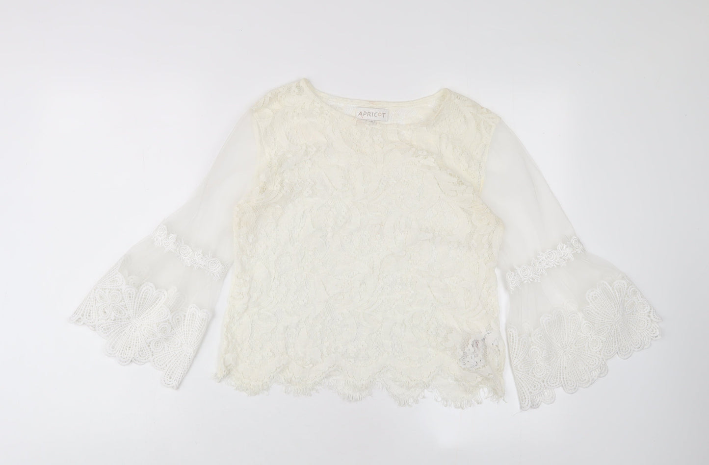 Womens UK Size 10 Apricot Ivory Basic Blouse