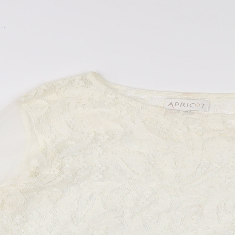 Womens UK Size 10 Apricot Ivory Basic Blouse