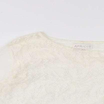 Womens UK Size 10 Apricot Ivory Basic Blouse