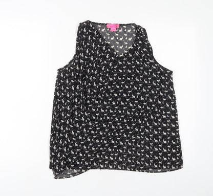 Womens UK Size 10 Monsoon Black Basic Tank
