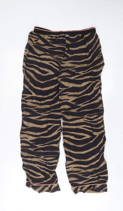 ASOS Womens Brown Animal Print Viscose Top Lounge Pants Size 8