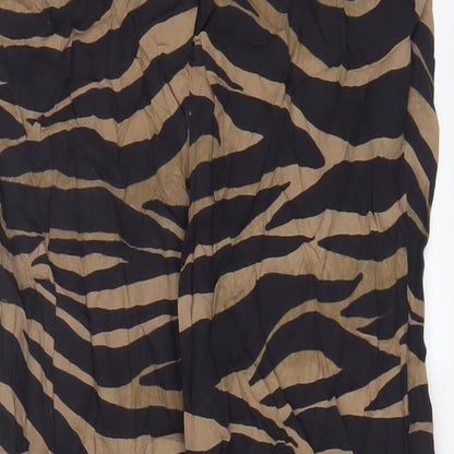 ASOS Womens Brown Animal Print Viscose Top Lounge Pants Size 8