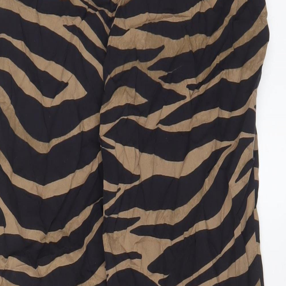 ASOS Womens Brown Animal Print Viscose Top Lounge Pants Size 8