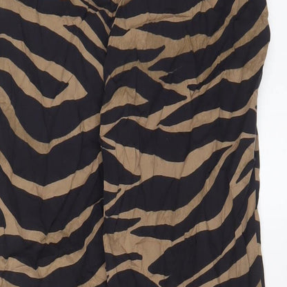 ASOS Womens Brown Animal Print Viscose Top Lounge Pants Size 8