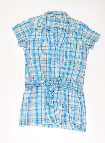 Womens UK Size 18 Select Blue Tunic Button-Up