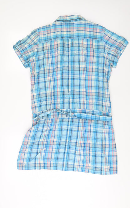 Womens UK Size 18 Select Blue Tunic Button-Up