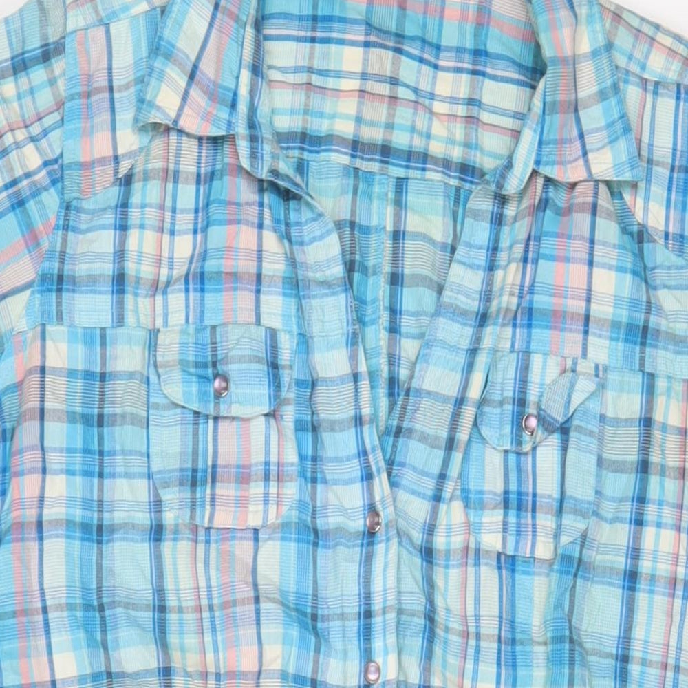 Womens UK Size 18 Select Blue Tunic Button-Up