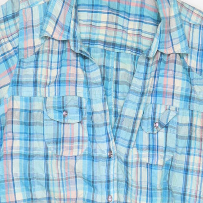 Womens UK Size 18 Select Blue Tunic Button-Up