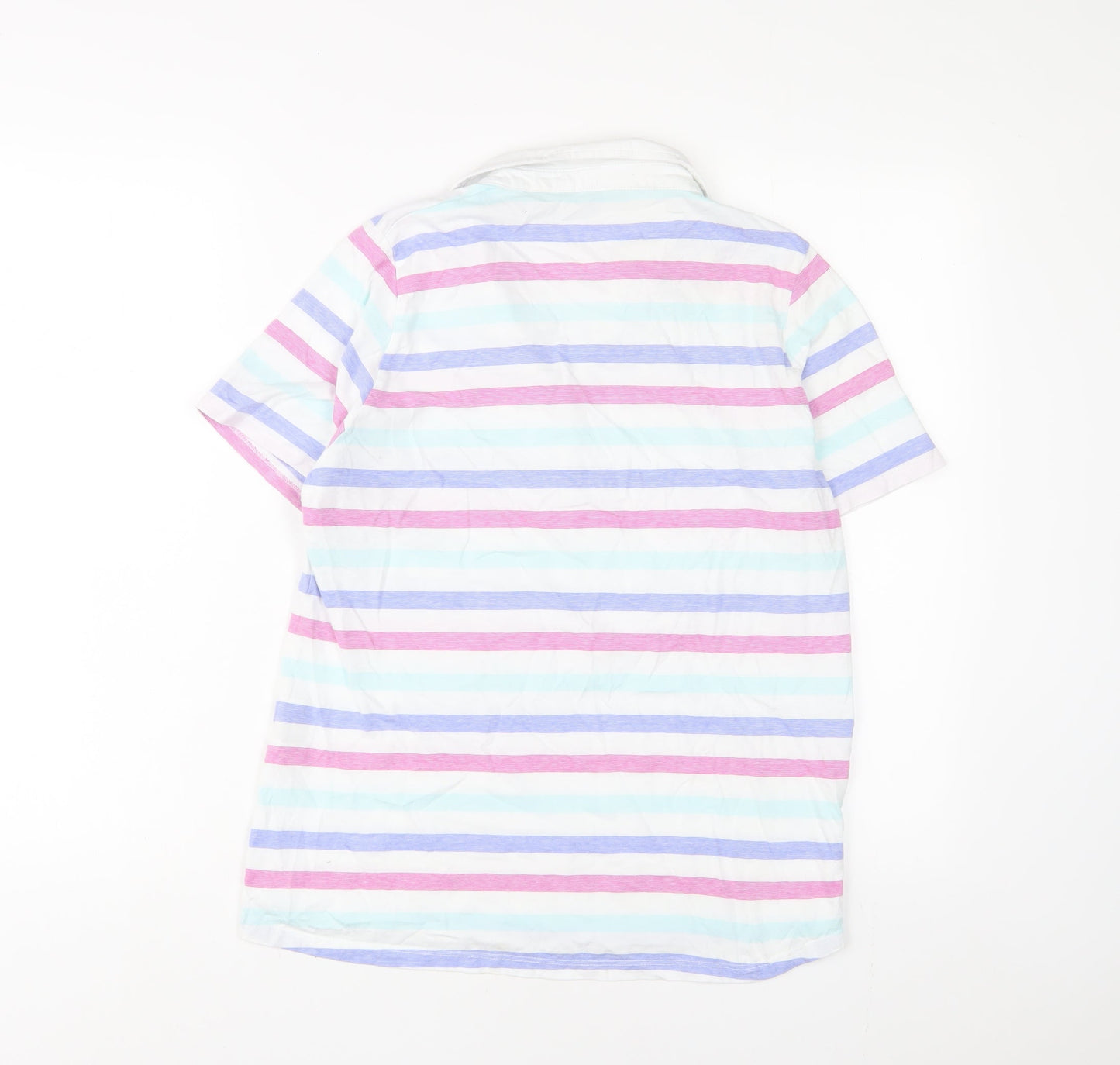 Golf.Co Womens Multicoloured Striped Cotton Basic Polo Size M Collared