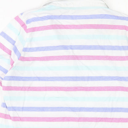 Golf.Co Womens Multicoloured Striped Cotton Basic Polo Size M Collared