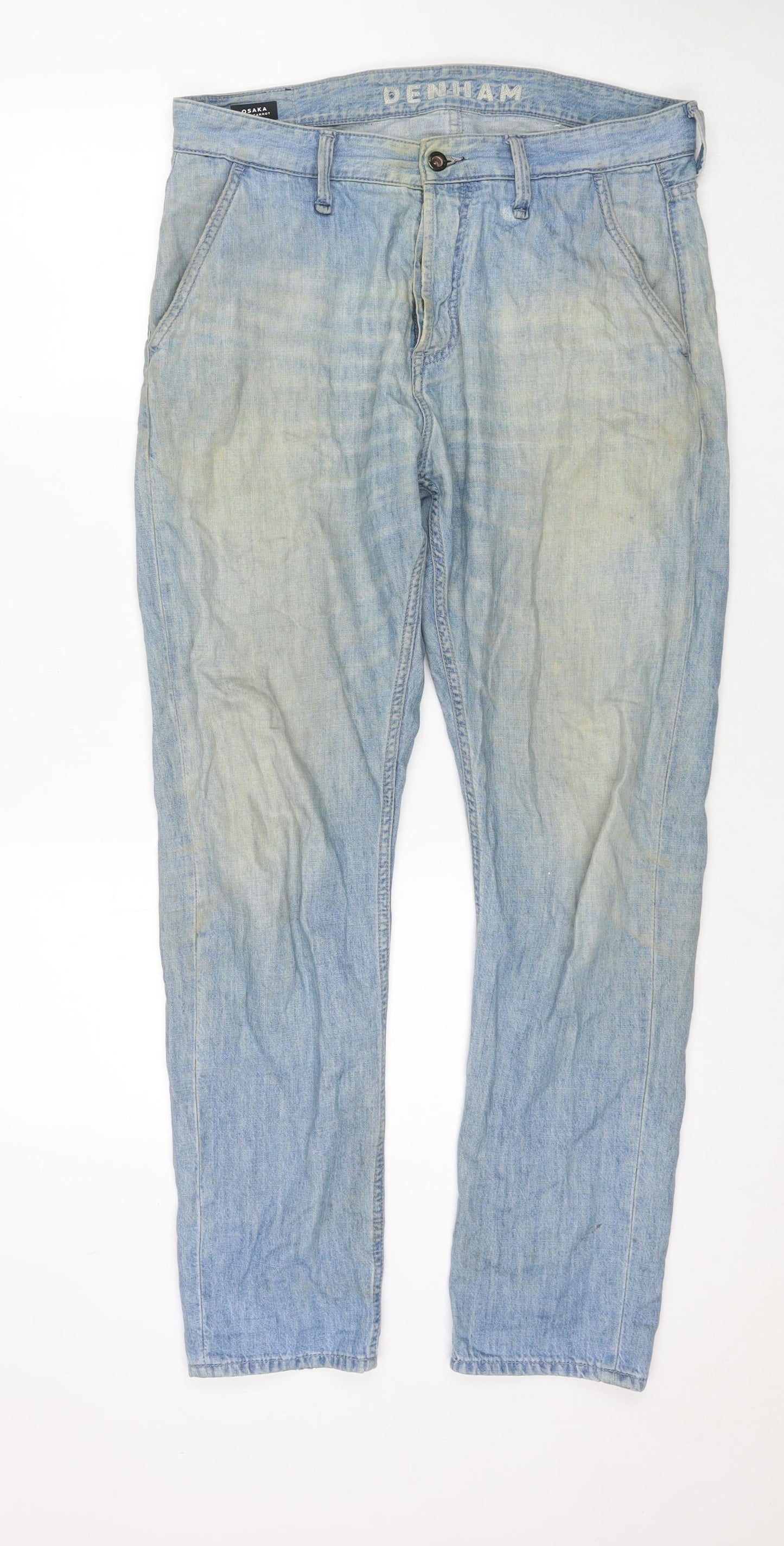 Osaka Womens Blue Cotton Straight Jeans Size 31 in L30 in Regular Zip
