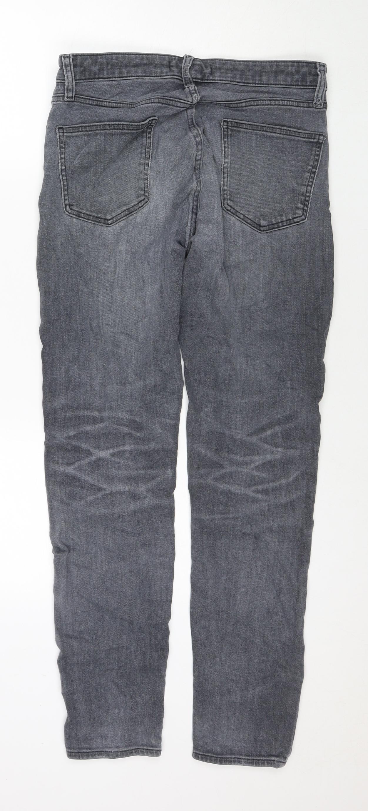 Mens UK Size 30 in Uniqlo Regular Fit Straight Grey Jeans