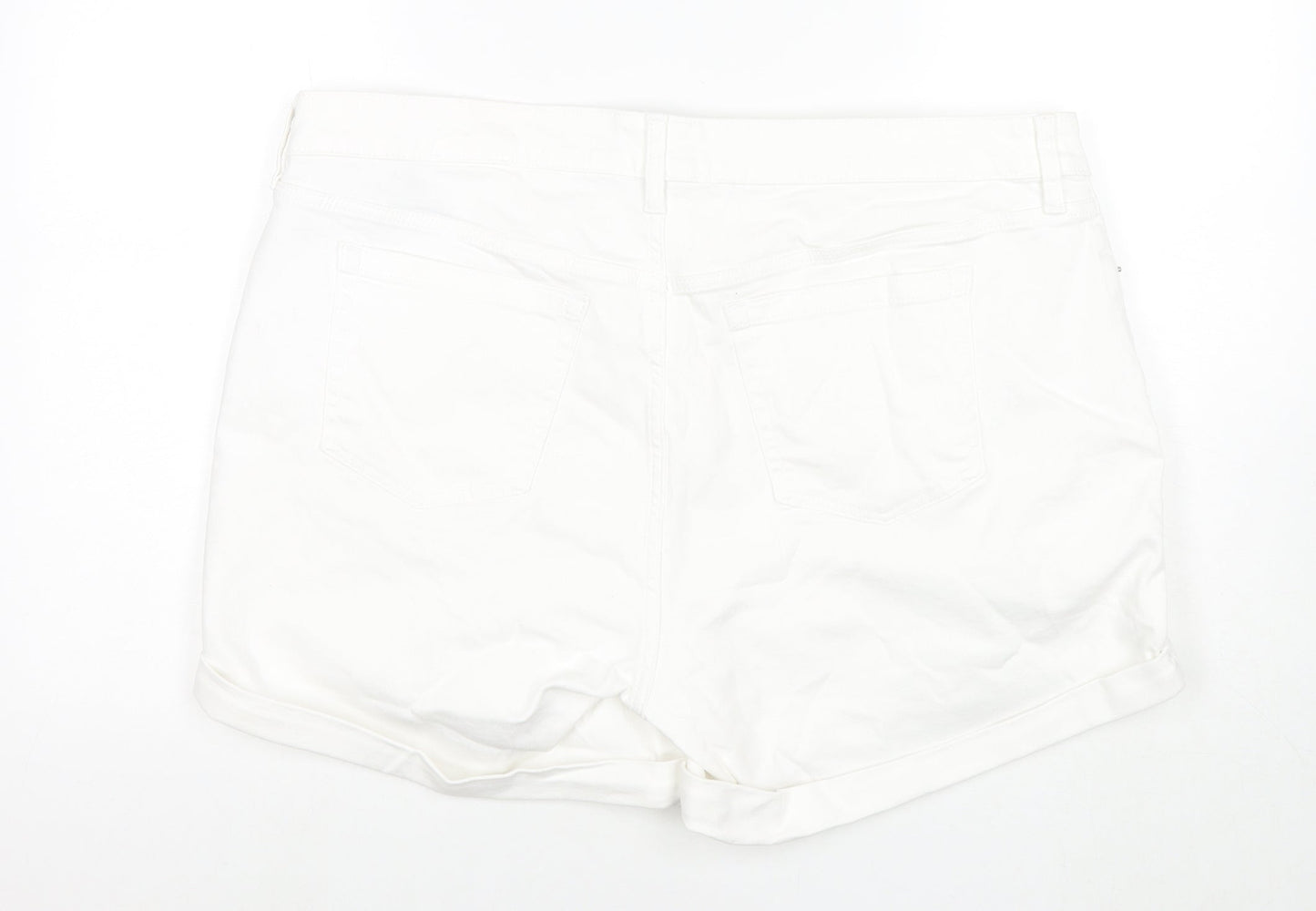 Torrid Womens White Cotton Mom Shorts Size 20 L4 in Regular Zip
