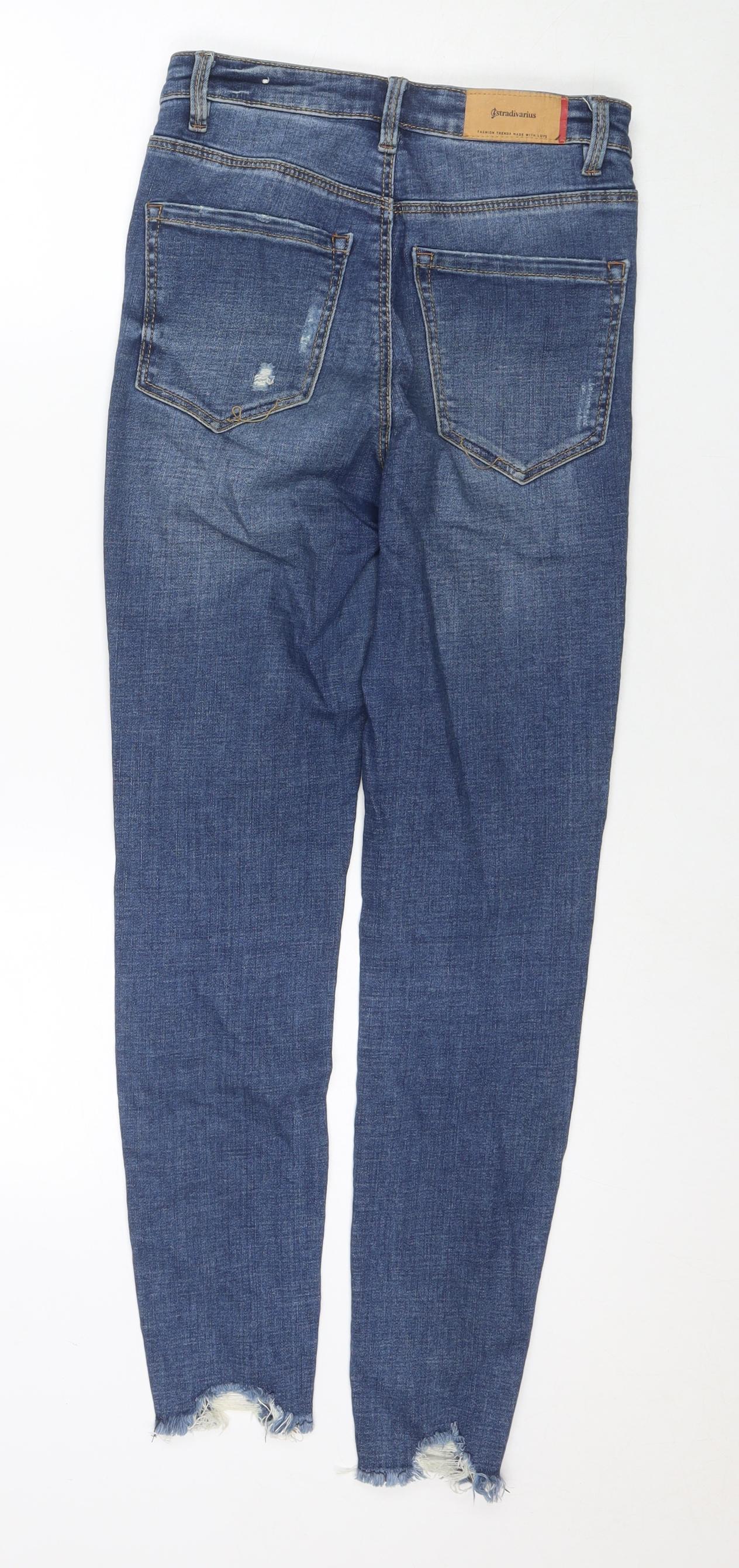 Womens UK Size 8 Stradivarius Regular Fit Skinny Blue Jeans