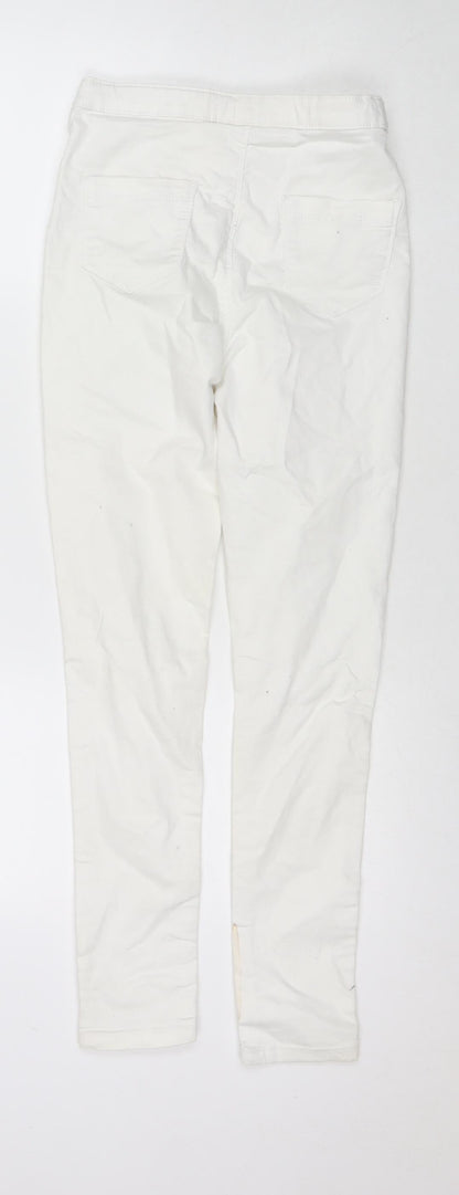 Candy Girls White Cotton Skinny Jeans Size 13 Years L26 in Regular Zip