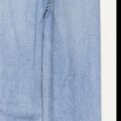 Denim & Co. Womens Blue Cotton Straight Jeans Size 4 L28 in Regular Zip