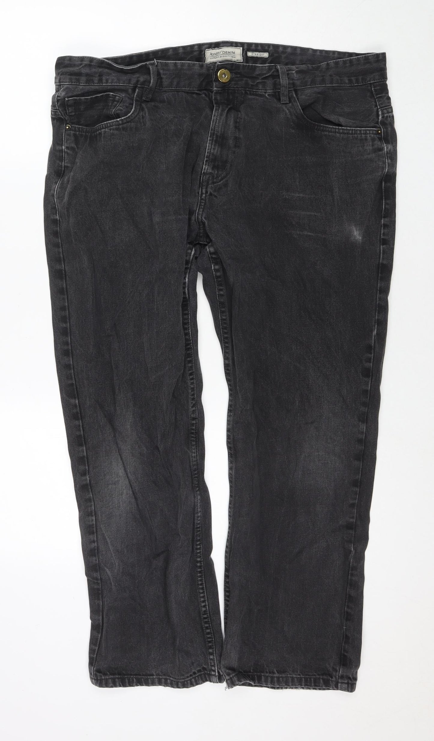 Matalan Womens Grey Cotton Straight Jeans Size 40 in L27 in Regular Zip