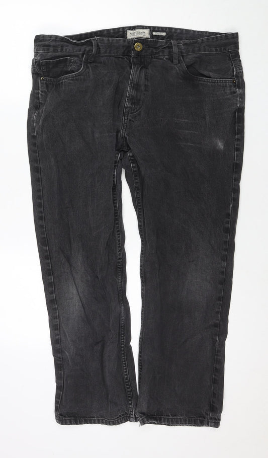 Matalan Womens Grey Cotton Straight Jeans Size 40 in L27 in Regular Zip