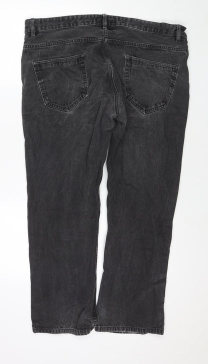 Matalan Womens Grey Cotton Straight Jeans Size 40 in L27 in Regular Zip