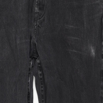 Matalan Womens Grey Cotton Straight Jeans Size 40 in L27 in Regular Zip