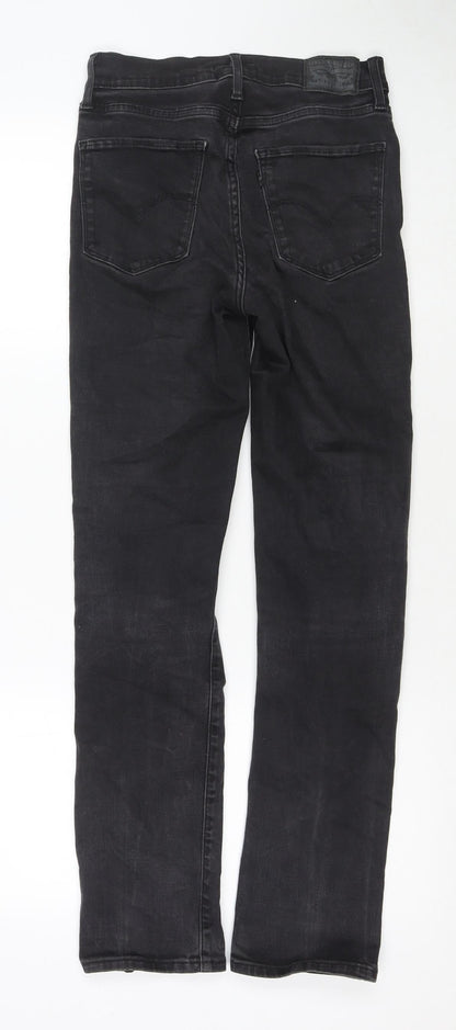 Levi's Womens Black Cotton Straight Jeans Size 27 in L29 in Regular Zip
