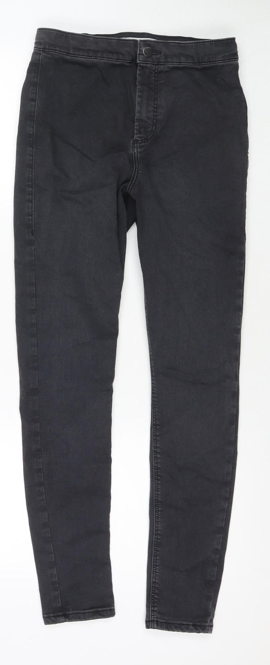 Topshop Womens Black Cotton Skinny Jeans Size 30 in L32 in Regular Zip