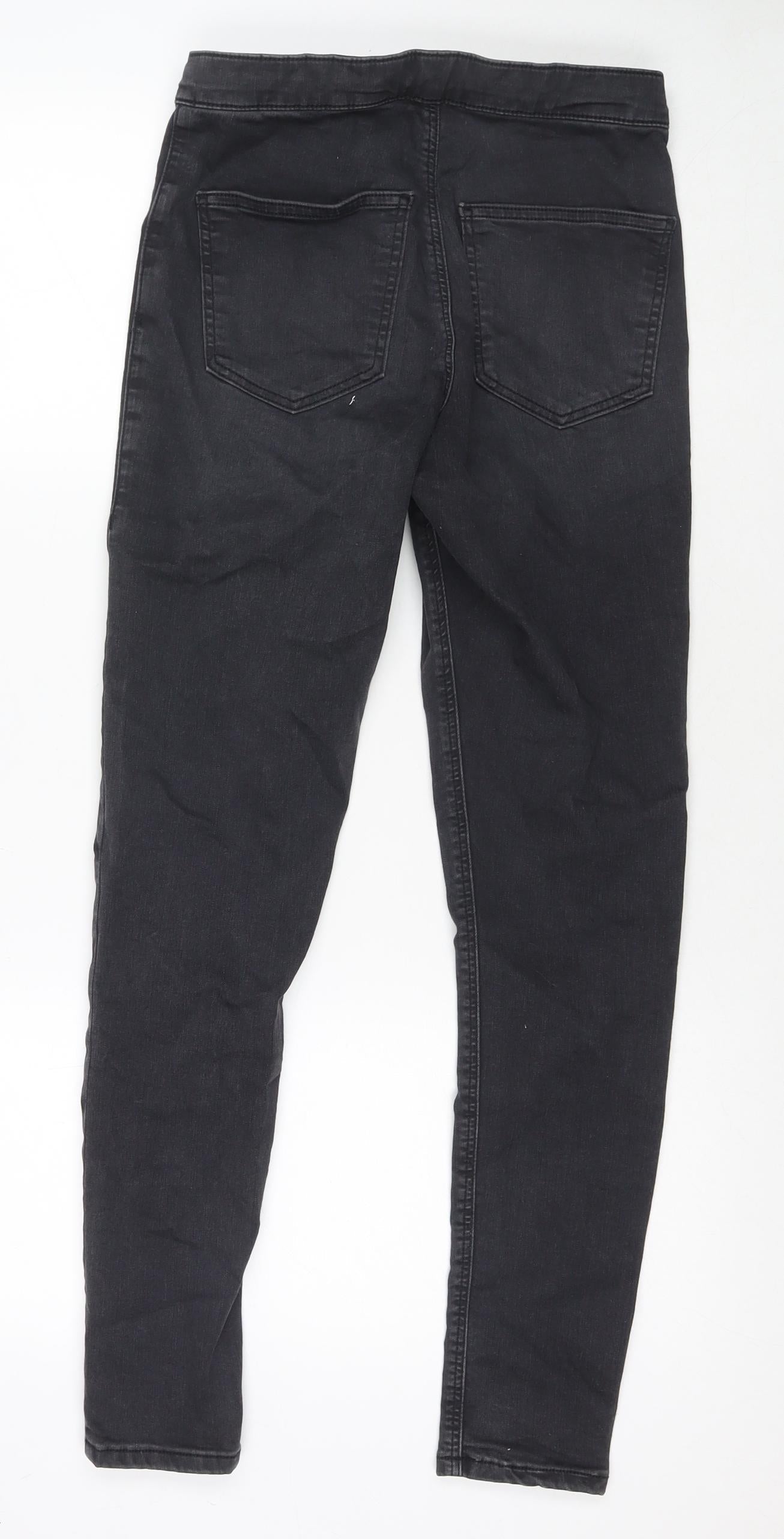 Topshop Womens Black Cotton Skinny Jeans Size 30 in L32 in Regular Zip