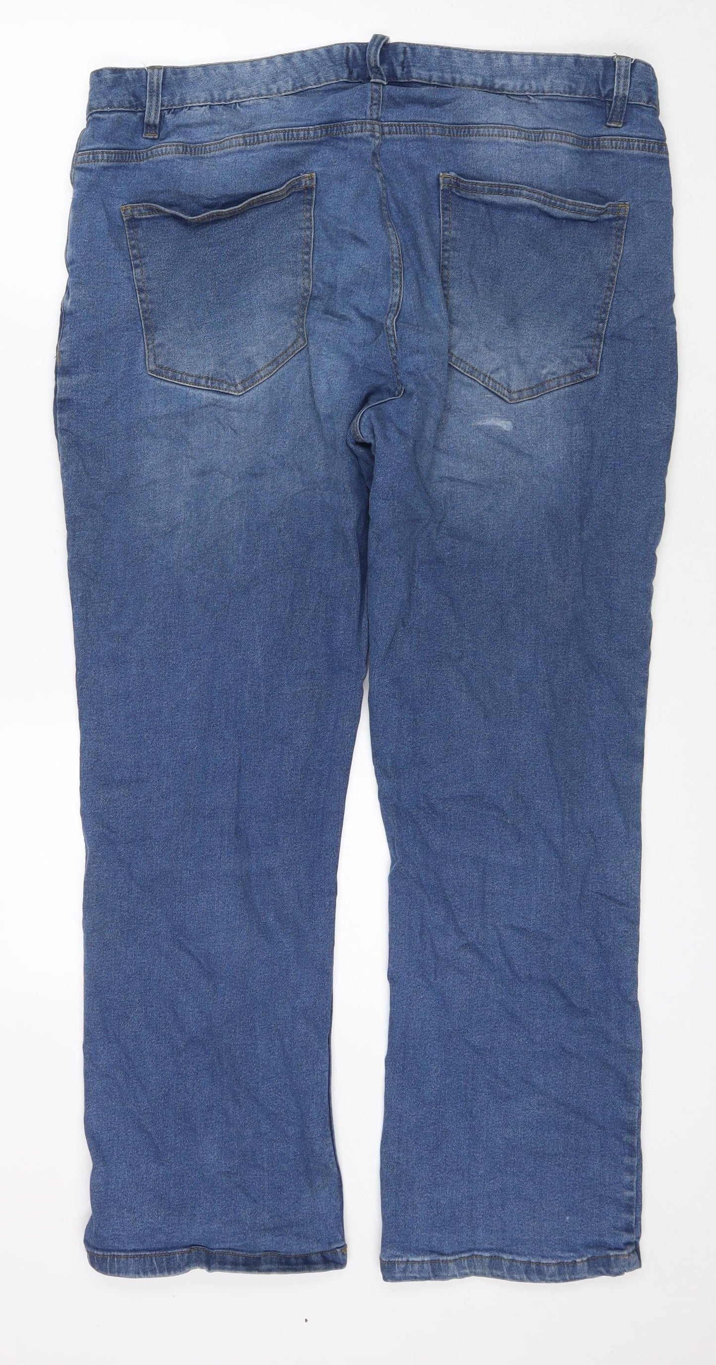 Jacamo Mens Blue Cotton Straight Jeans Size 40 in L31 in Regular Zip
