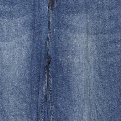 Jacamo Mens Blue Cotton Straight Jeans Size 40 in L31 in Regular Zip