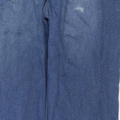 Jacamo Mens Blue Cotton Straight Jeans Size 40 in L31 in Regular Zip