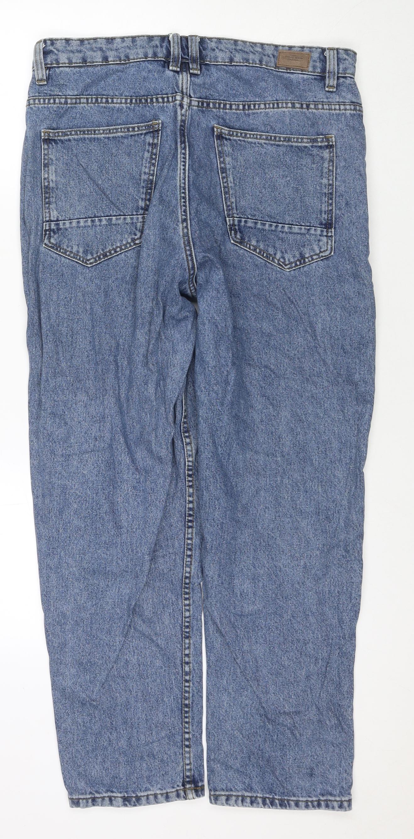 House of Denim Womens Blue Cotton Straight Jeans Size 30 in L30 in Regular Zip