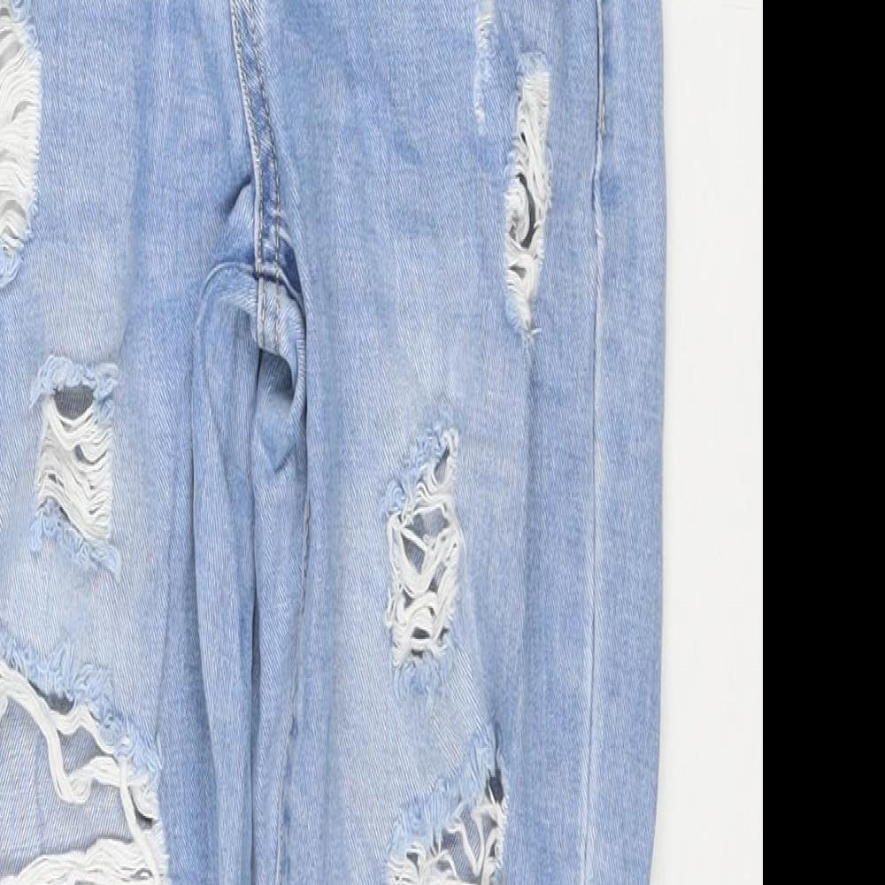 Redial Womens Blue Cotton Straight Jeans Size XS L26 in Regular Zip