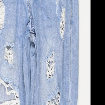 Redial Womens Blue Cotton Straight Jeans Size XS L26 in Regular Zip