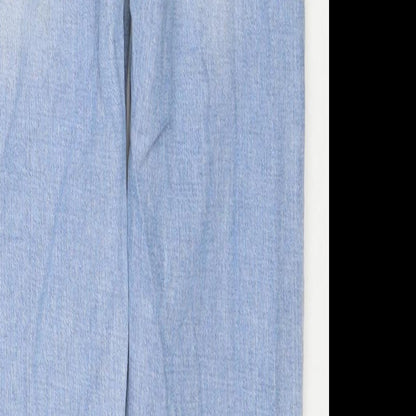 Redial Womens Blue Cotton Straight Jeans Size XS L26 in Regular Zip