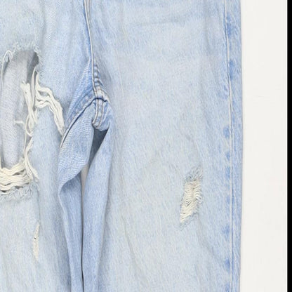 Denim & Co. Womens Blue Cotton Mom Jeans Size 6 L28 in Regular Zip