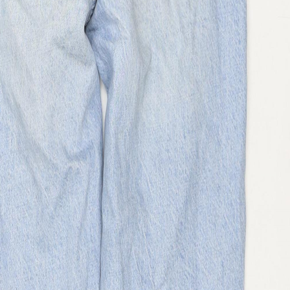 Denim & Co. Womens Blue Cotton Mom Jeans Size 6 L28 in Regular Zip