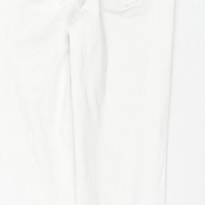 Marks and Spencer Womens White Cotton Skinny Jeans Size 8 L27 in Regular Zip