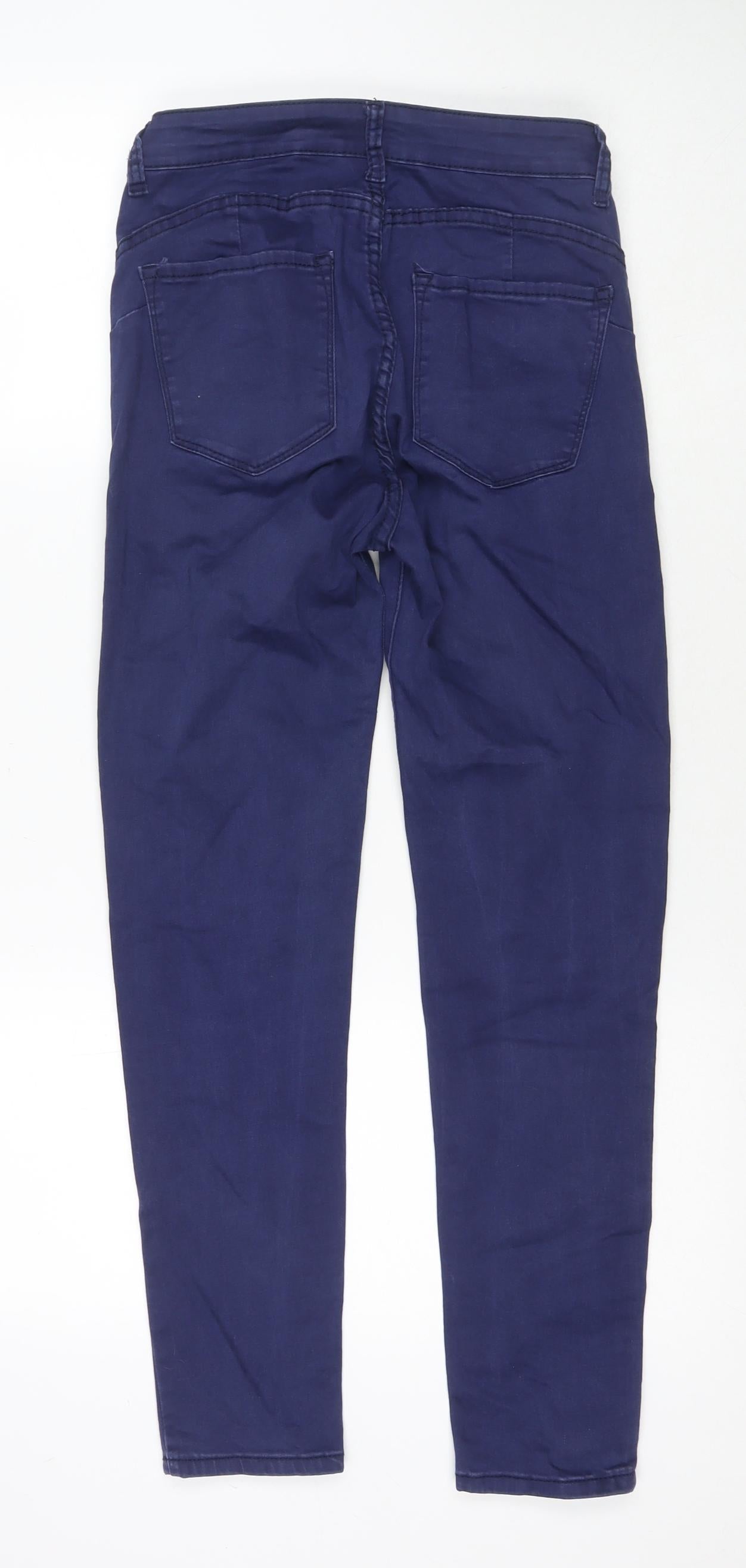 Fashion Denim Womens Blue Cotton Skinny Jeans Size M L26 in Regular Zip
