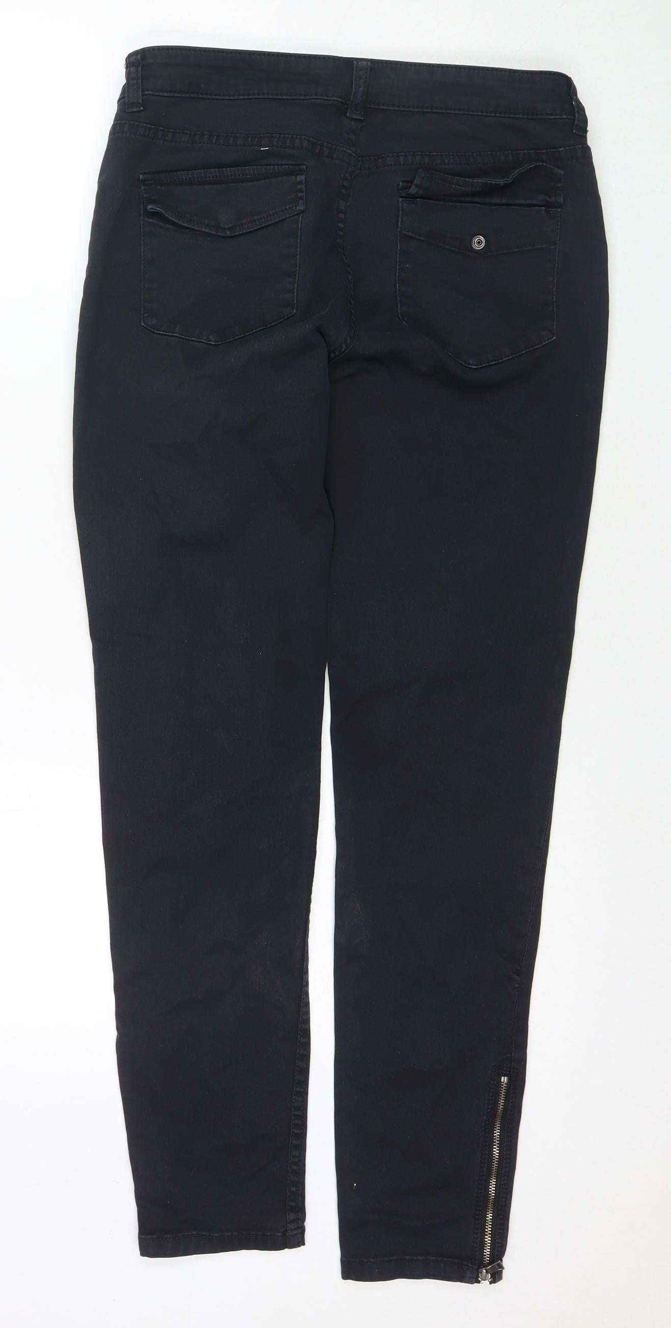 Club Monaco Womens Black Cotton Skinny Jeans Size 30 in L29 in Regular Zip - Zip Detail