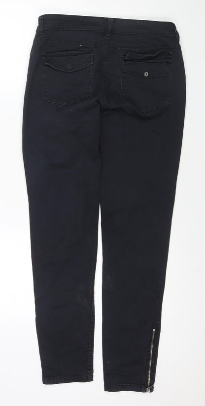Club Monaco Womens Black Cotton Skinny Jeans Size 30 in L29 in Regular Zip - Zip Detail