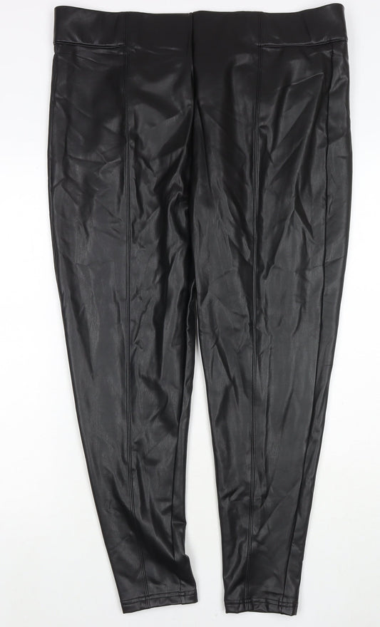Womens UK Size 20 Marks and Spencer Regular Fit Pedal Pusher Black Trousers